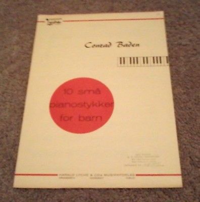 PIANO BOOK - 10 SMA PIANOSTYKKER FOR BARN - BY CONRAD BADEN