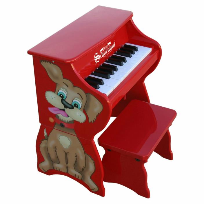 New Kids/Toddlers 25 Key Dog Piano w/ Bench, Red
