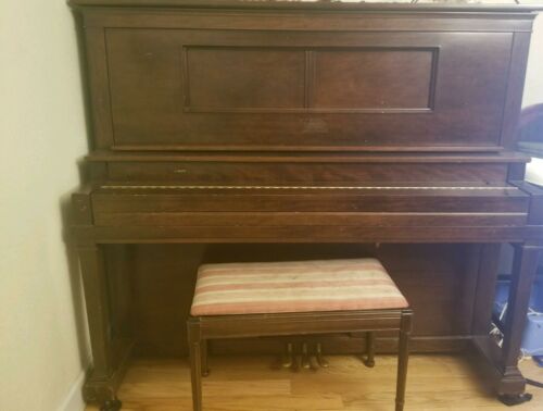 ANTIQUE PLAYER PIANO CHERRY WOOD - PUMP STYLE - WORKS GREAT - BEAUTIFUL PIECE