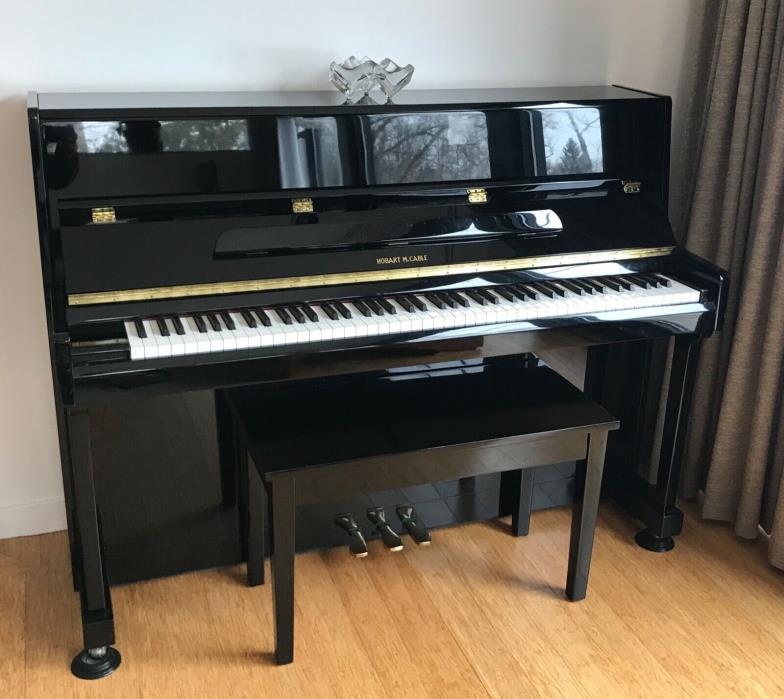 Black Lacquer Hobart M. Cable Upright Piano matching bench barely used one owner