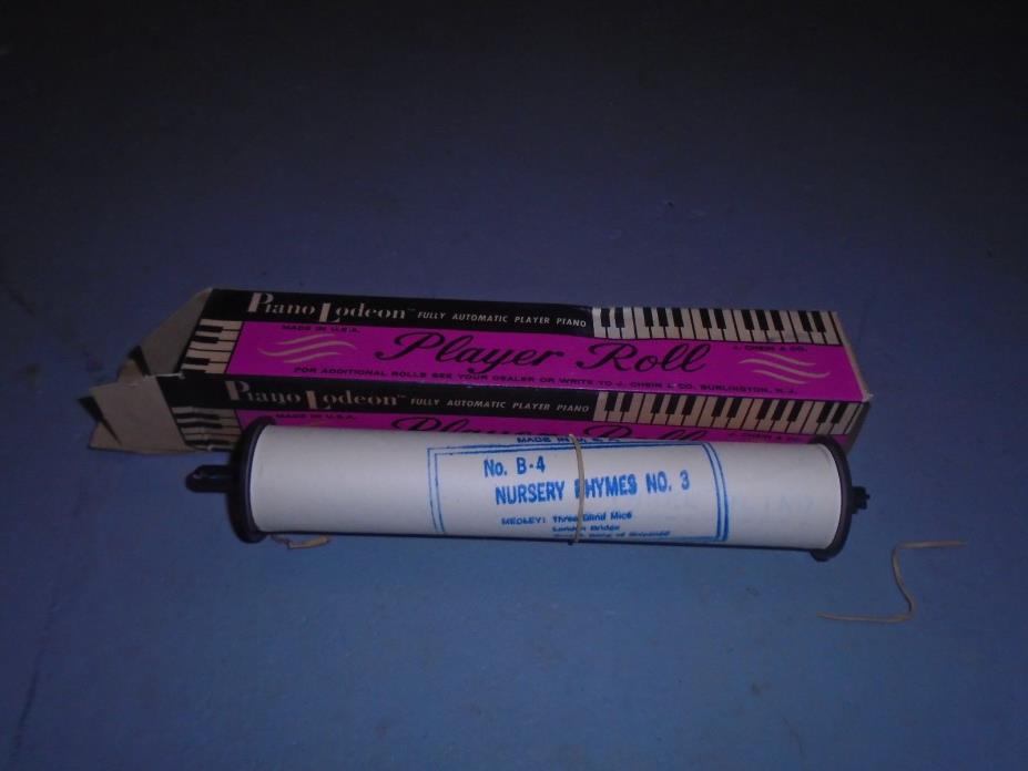 PIANO LODEON PLAYER ROLL NO. B-4 NURSERY RYMES NO. 3