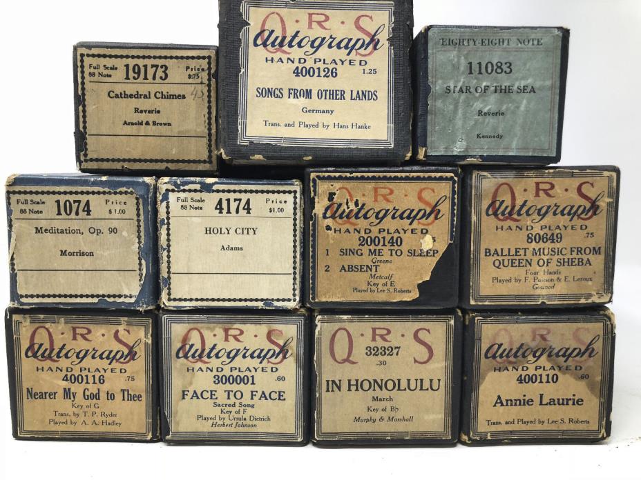 Vintage Player Piano Rolls Lot of 11