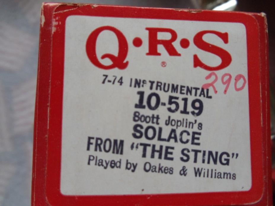 QRS 88 note Player piano roll 10-519 solace from the sting  scott joplin