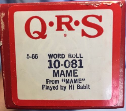 Vintage QRS Player Piano Word Roll 10-081 Mame by Hi Babit