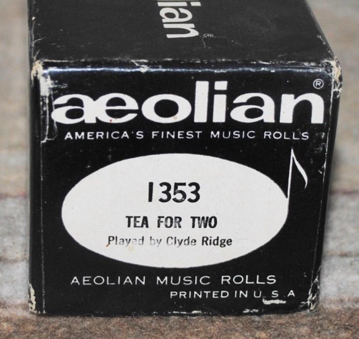 ANTIQUE AEOLIAN PIANO ROLL MUSIC, TEA FOR TWO #1353 FREE SHIPPING