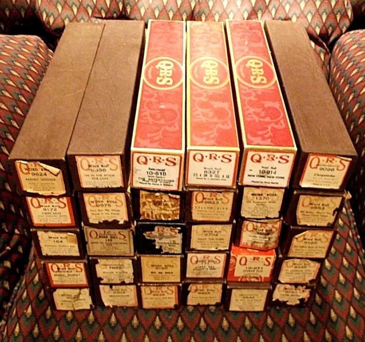 LOT OF 30 MISC QRS PLAYER PIANO ROLLS-  ALL ONE MONEY  BUY NOW! FREE SHIPPING!!