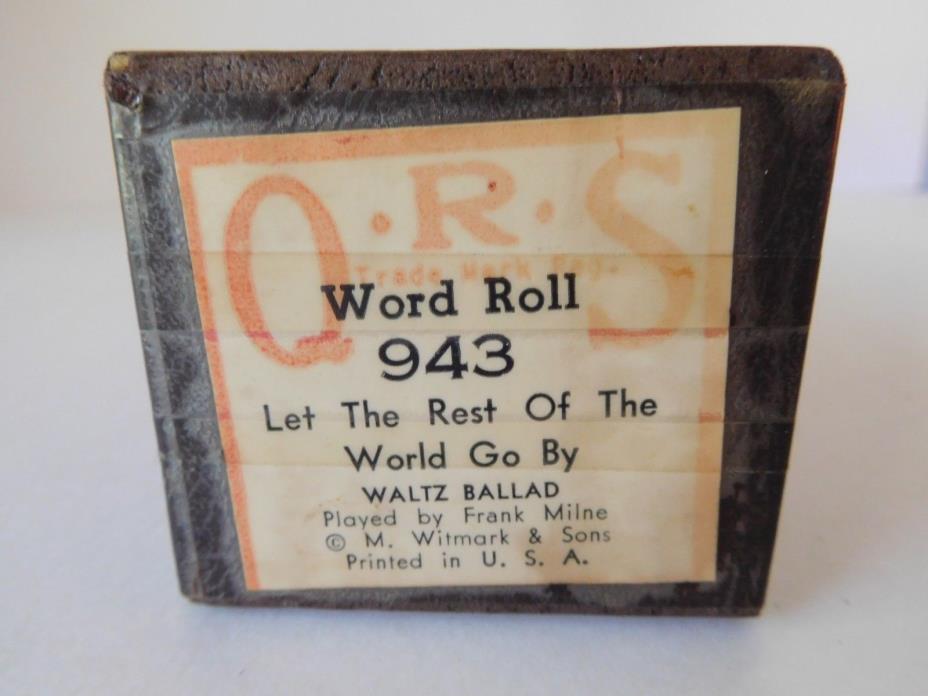LET THE REST OF THE WORLD GO BY- QRS Player Piano Word Roll 943 - NO DAMAGE