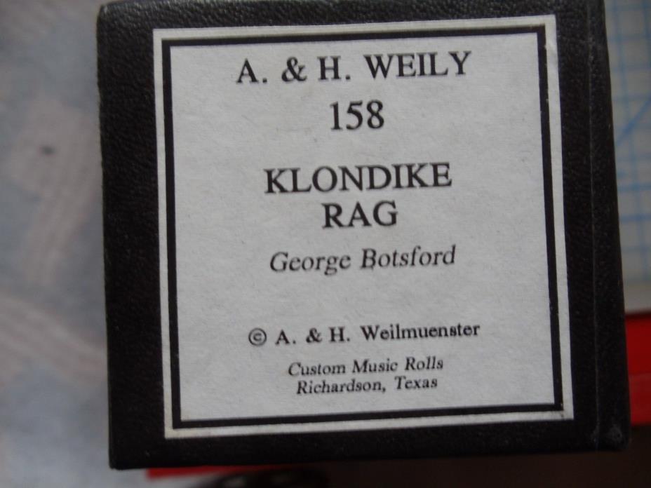 Custom 88 note Player piano roll (16) Klondike Rag by Botsford