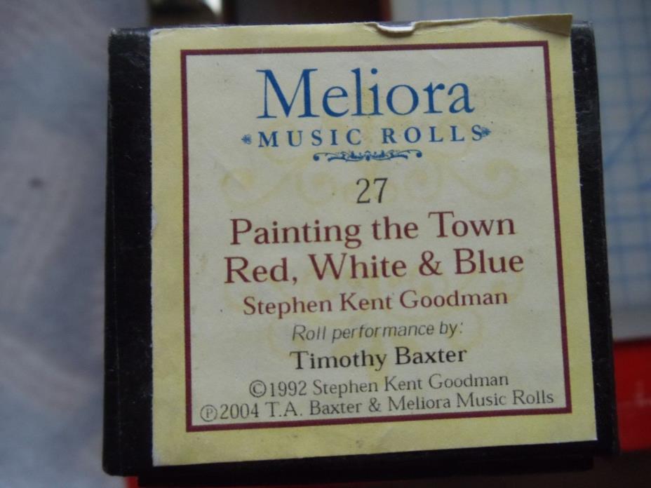 Meloria 88 note Player piano roll (16) Painting the town Red, White & BLue Goodm