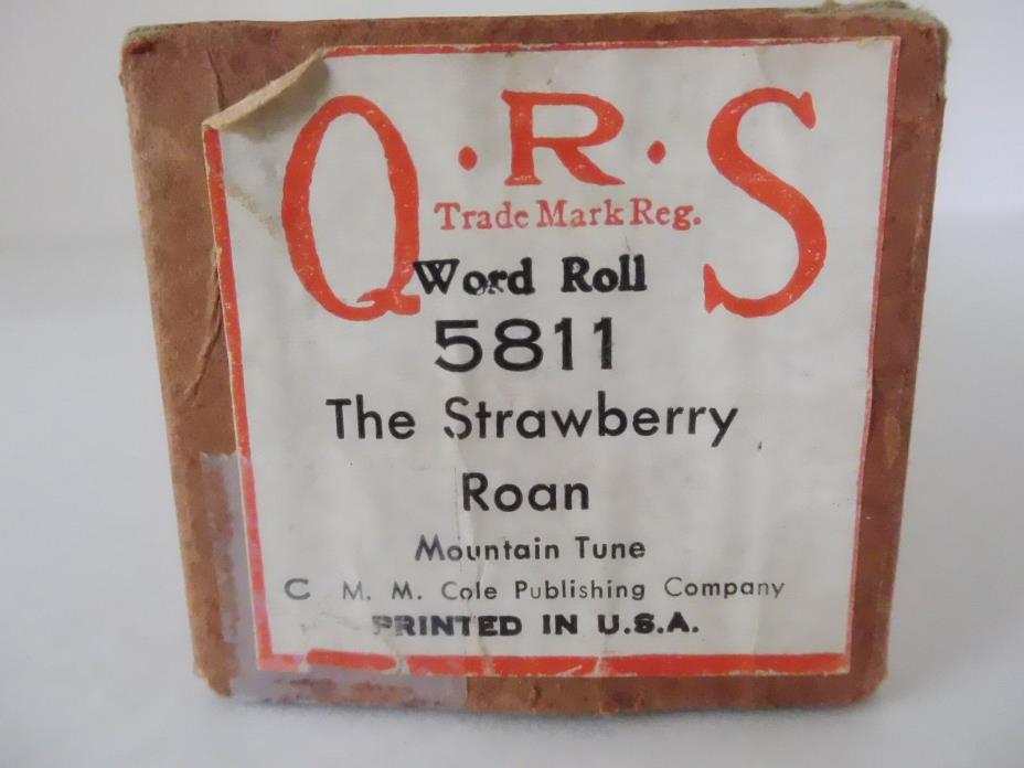 THE STRAWBERRY  ROAN -QRS Player Piano Word Roll  5811 - SMALL MARGIN REPAIRS