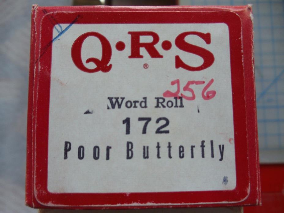 QRS 88 note Player piano roll 172 Poor Butterfly