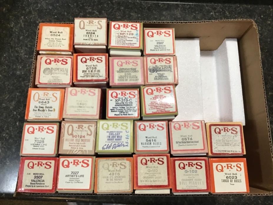 Lot of 24 Previously Played Player Piano QRS Word Rolls 009