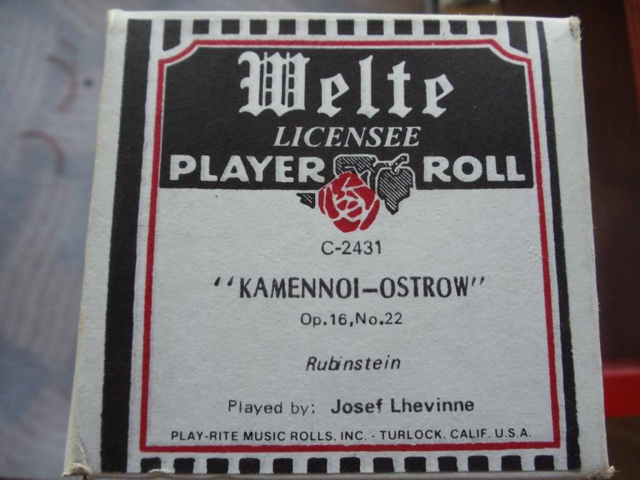 Welte Reproducing player piano roll C-2431 Kamennoi-Ostrow (Rubinstein) pb Lhevi