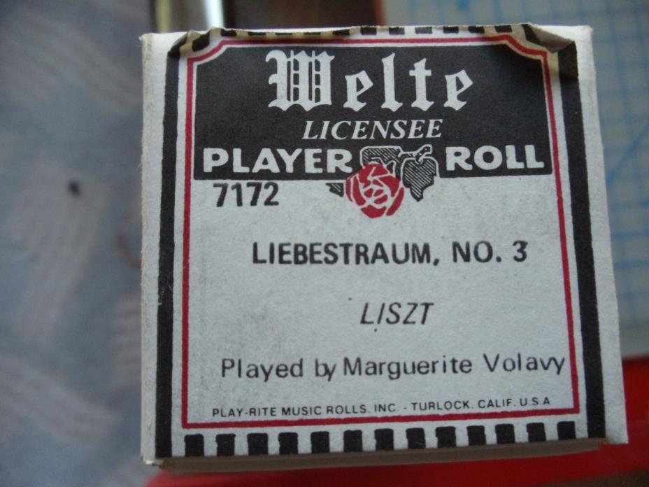 Welte Reproducing player piano roll C-7172 Liebestraum (Liszt) pb Volavy