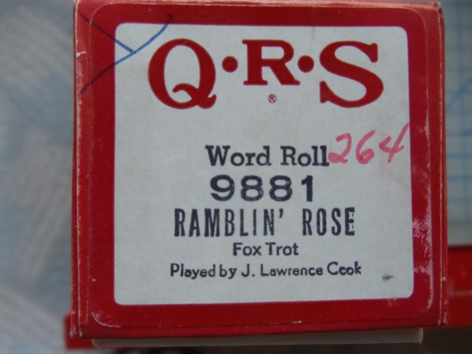 QRS 88 note Player piano roll 9881 Ramblin' Rose
