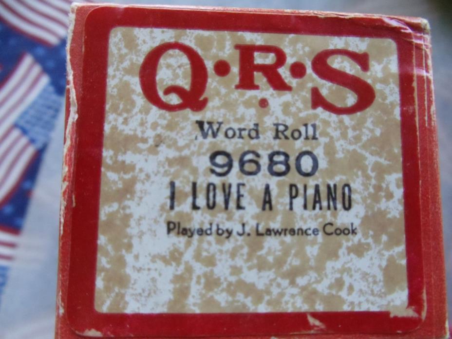 QRS 88 note Player piano roll 9680 I Love a piano