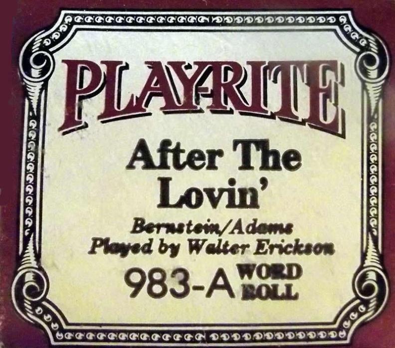 After the lovin' - #983-A Player Piano Roll by Play-Rite