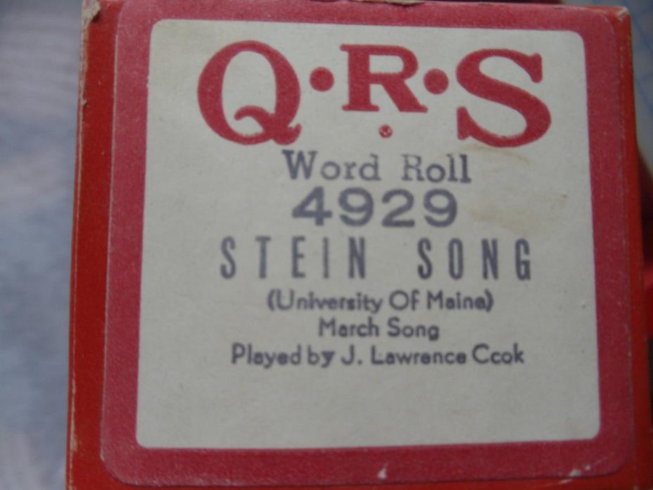 QRS 88 note Player piano roll 4929 Stein Song  University of Maine