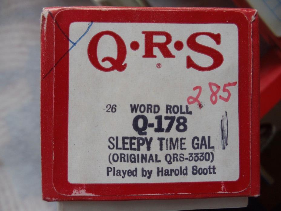 QRS 88 note Player piano roll Q-178 sleepy time gal