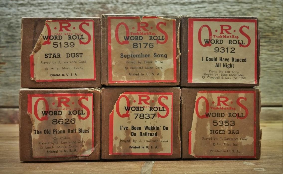 PLAYER PIANO ROLLS QRS LOT OF 6  The Old Piano Roll Blues plus others