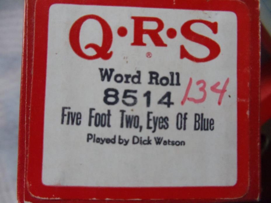 QRS 88 note Player piano roll 8514 Five Foot Two, Eyes of blue lot 1