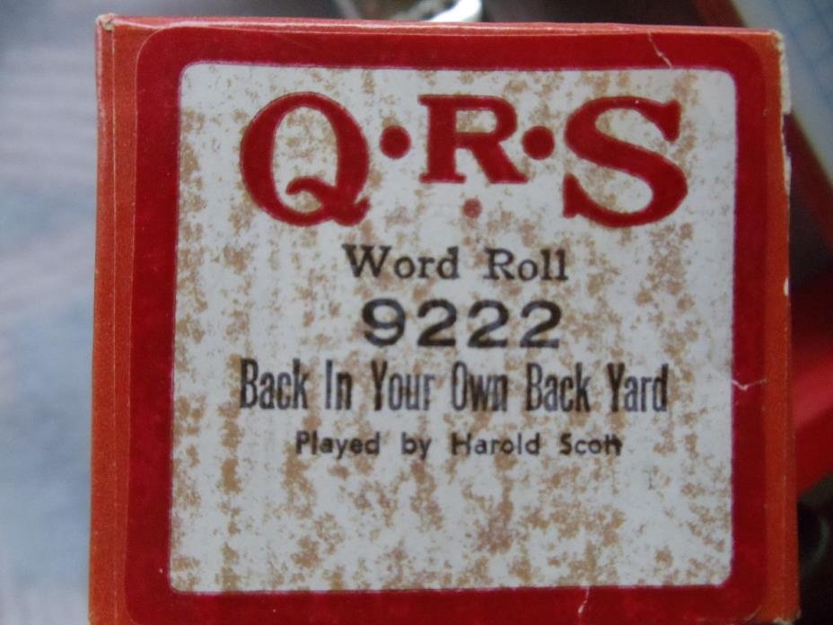QRS 88 note Player piano roll 9222 back in your own back yard