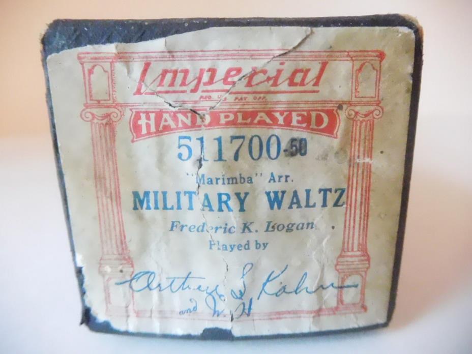 MILITARY WALTZ - IMPERIAL Player Piano Roll 511700 - R MARGIN HAS MINOR REPAIR