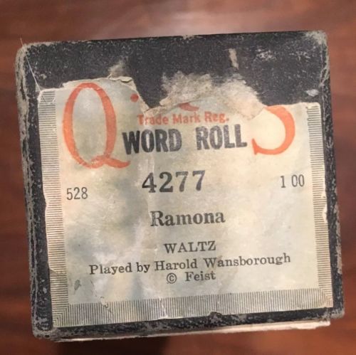 QRS Player Piano Word Roll # 4277 RAMONA - Waltz - Wansborough