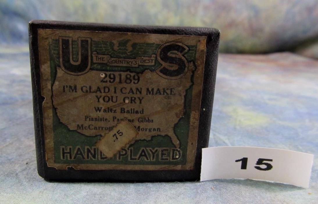 Vintage Player Piano Roll US 29189 I'm Glad I Can Make You Cry Waltz Ballard