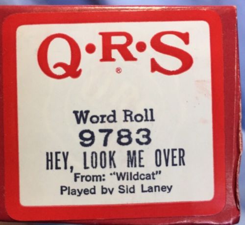 Vintage QRS Player Piano Word Roll 9783 Hey Look Me Over by Sid Laney