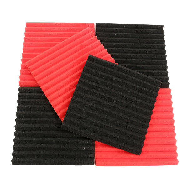 6Pcs 30x30x2.5cm Acoustic Soundproofing Sound-Absorbing Noise Foam Tiles Black