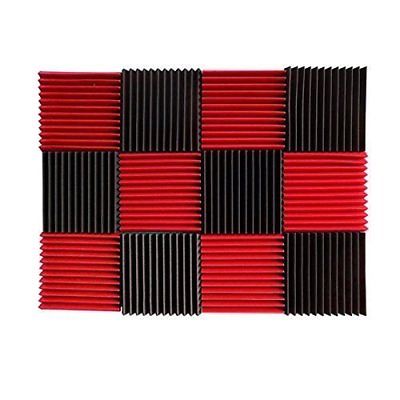 12PC Acoustic Wall Panels Sound Proofing Foam Material Pads Studio Decor NEW