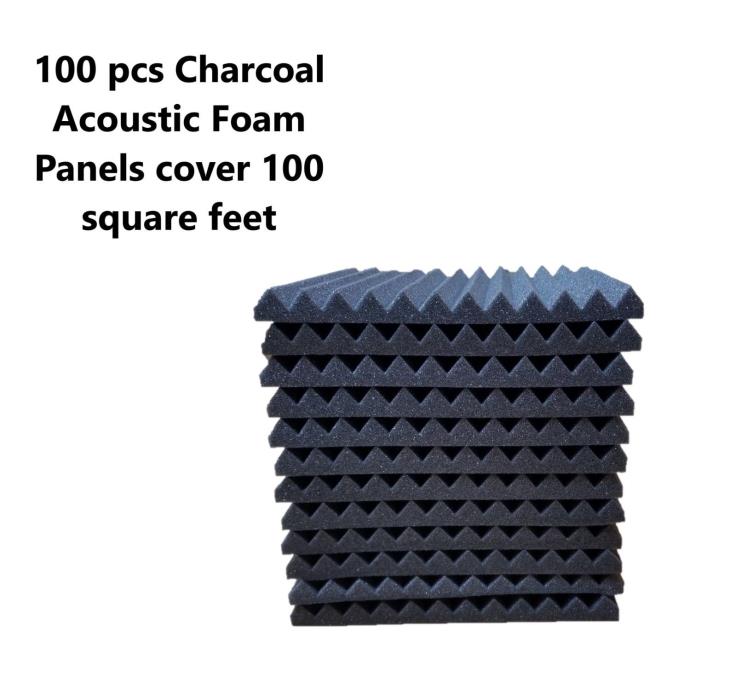 100 sq ft Acoustic Foam Panel Wedge Studio Soundproofing Wall Tiles 12 X 12 X 1