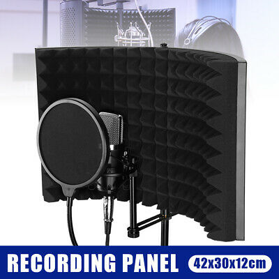Studio Microphone Mic Diffuser Isolation Sound Absorber Foam Panel Shield Stand