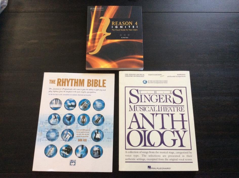 Lot-3 Music books-Reason 4 Ignite- Singers MusTheatre Anthology-The Rhythm Bible