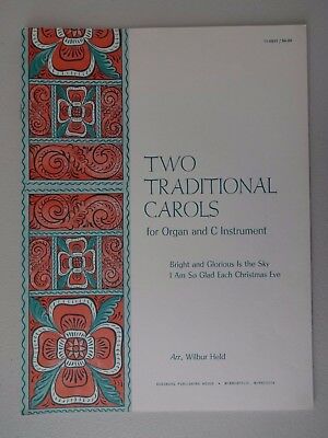 TWO TRADITIONAL CAROLS Organ & C Instrument WILBUR HELD Augsburg Sheet Music NEW