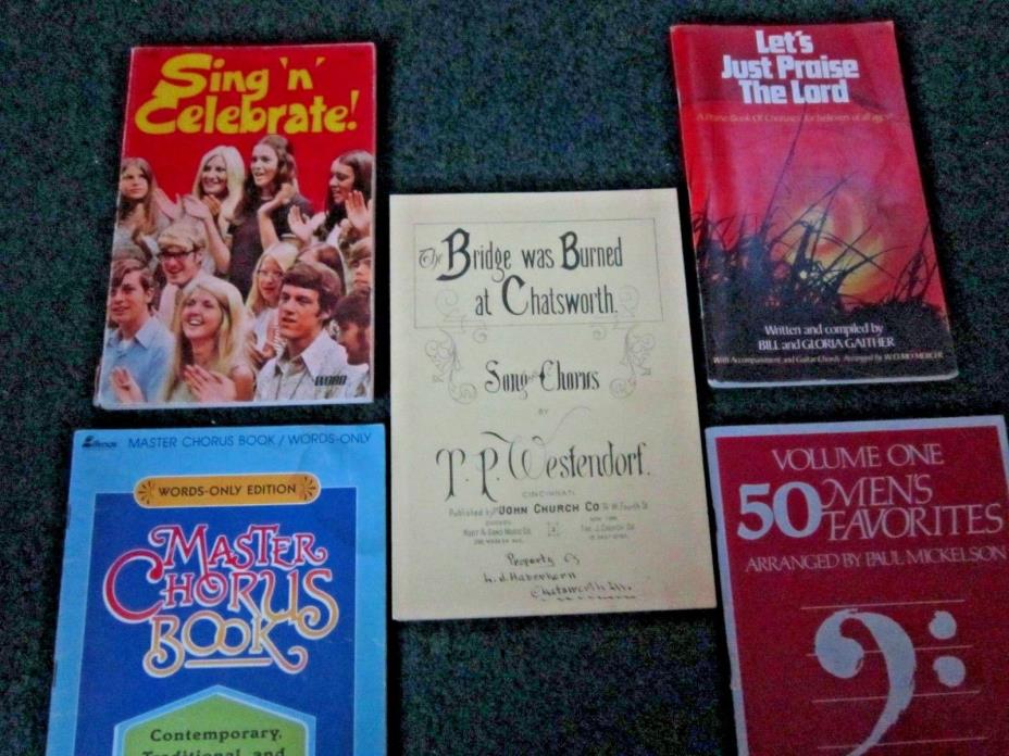 5 SACRED SONG BOOKS -