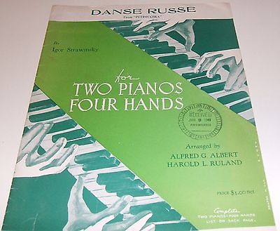 Igor Stravinsky Russian Dance Petrushka 2 Pianos, 4 Hands: Albert & Ruland 1941
