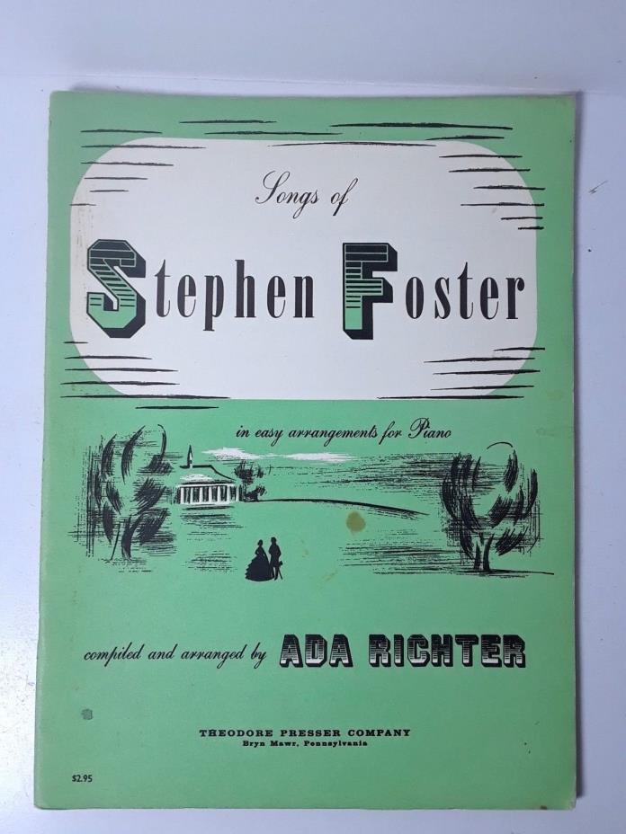 VTG 1940 Songs of Stephen Foster for Piano Sheet Music Book
