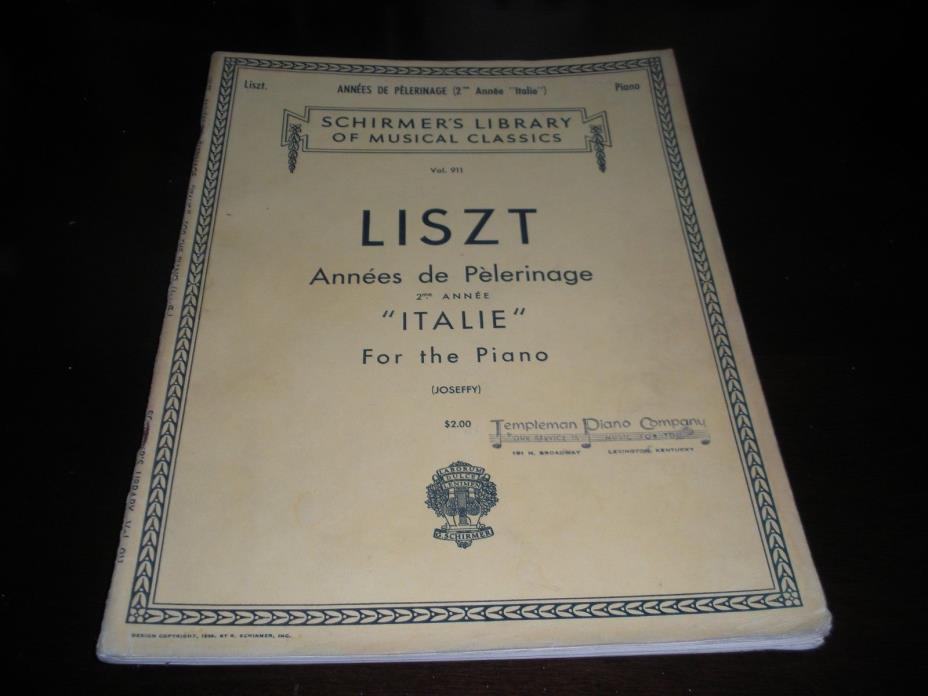 LISZT Annees de Pelerinage 