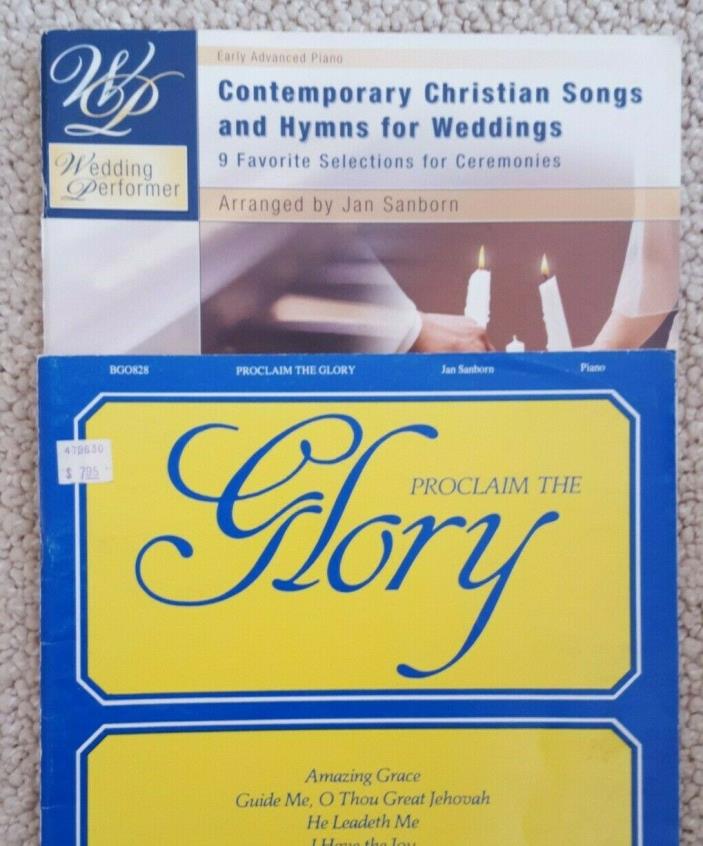 Two piano solo books (hymns) arranged by Jan Sanborn