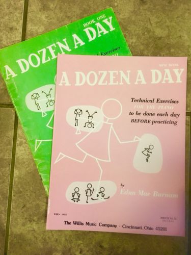 2- A DOZEN A DAY PIANO MUSIC BOOKS #ONE AND THE MINI BOOK BY EDNA MAE BURNAM