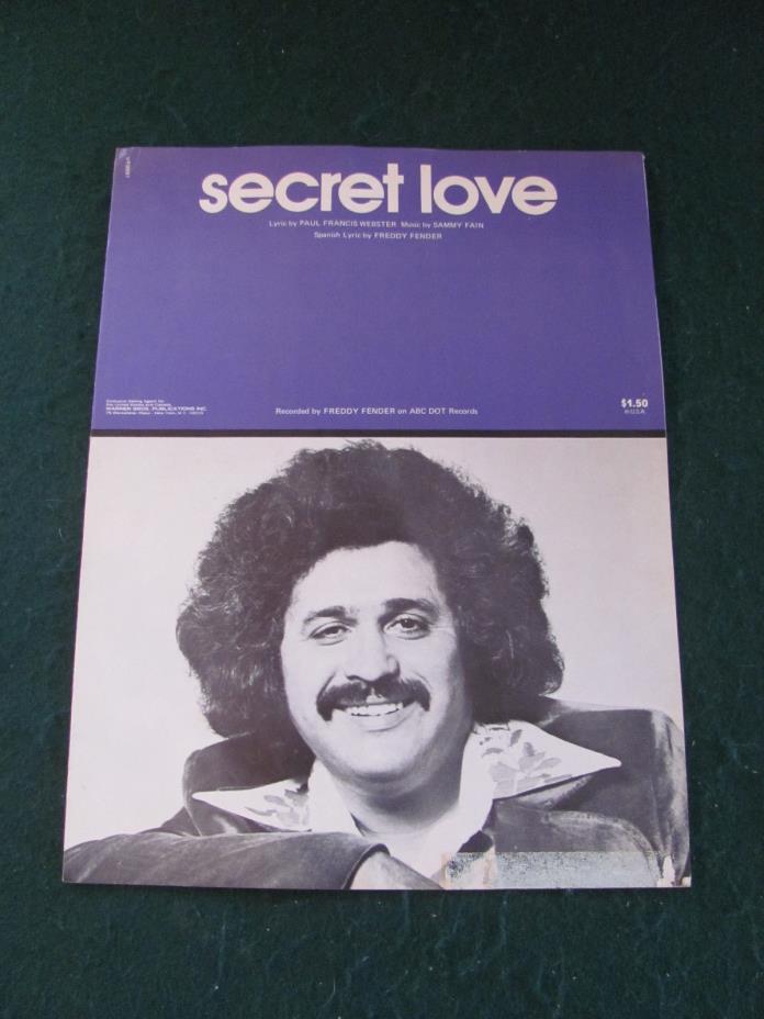 1975 SHEET MUSIC SECRET LOVE W SPANISH LYRICS RECORDED BY FREDDY FENDER