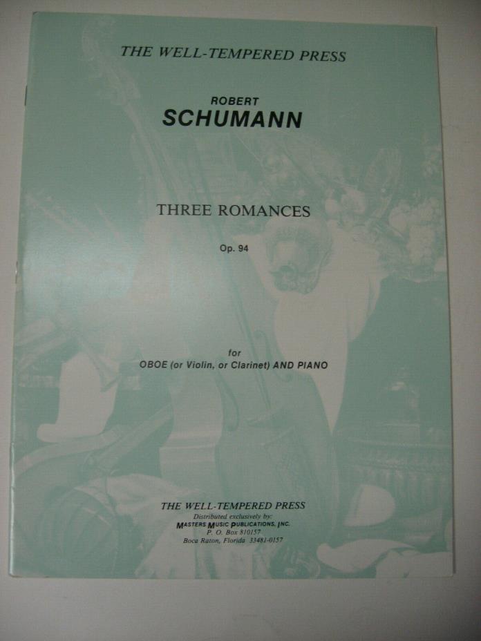 Schumann Three Romances Op 94 for Oboe or Violin or Clarinet & Piano Sheet Music