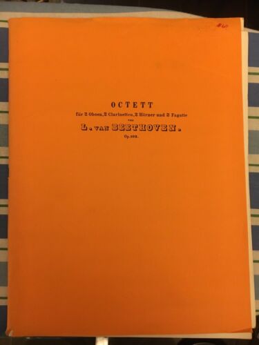 Ludwig van Beethoven: Octet Full Score and Full Set of Parts