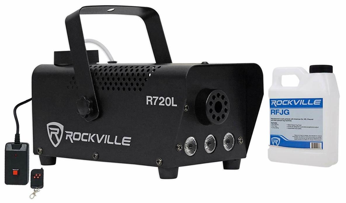 Rockville R720L Fog/Smoke Machine+Remote+Multi Color LED Built In!+Gallon Fluid