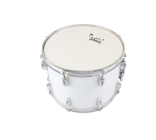 Glarry 14 x10 inches Marching Drum Drumsticks Key Strap White