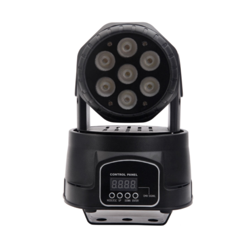 80W 7-RGBW LED Auto / Voice Control DMX512 Mini Moving Head Stage Lamp Black