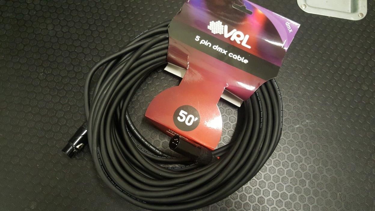 VRL 5 Pin DMX 50' ft Pro Lighting Cable | LED | Data