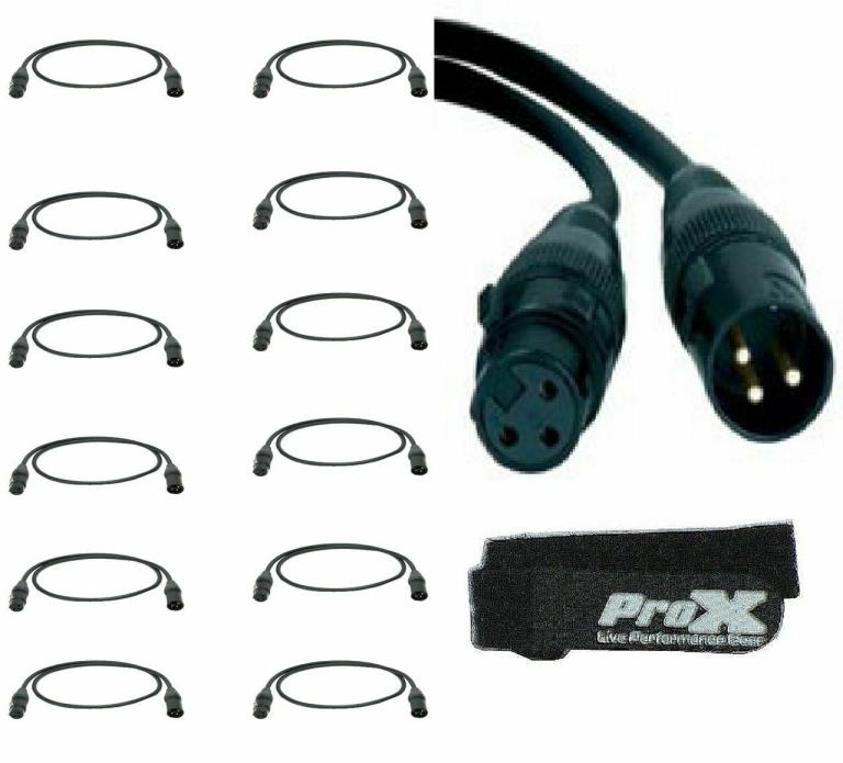 High Performance 2 Ft. 3 Pin DMX Cable Lot of 12